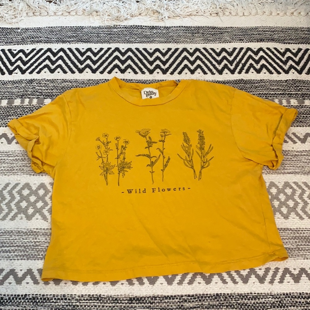 Dirtee Laundry cropped tee; size small